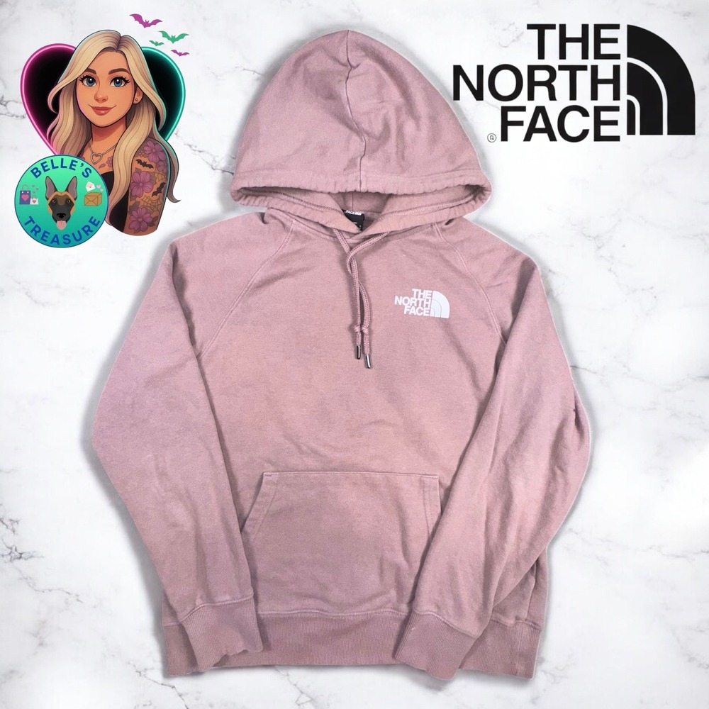 The North Face Women's Small Mauve Pink Logo Hoodie Sweatshirt Pullover Leisure
